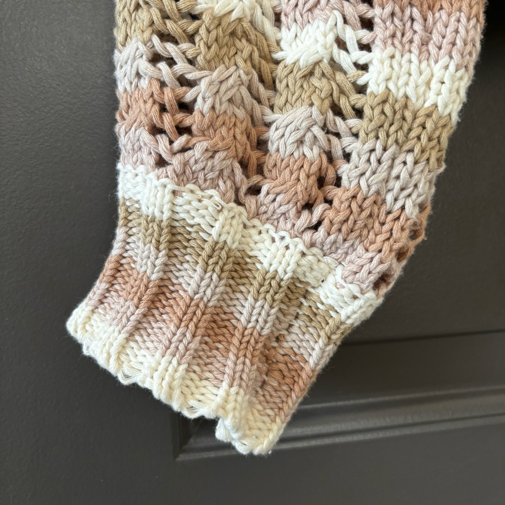 Evereve John + Jenn Julianna Stripe Cardigan Beige Pink White Multi Size XS - Picture 8 of 12